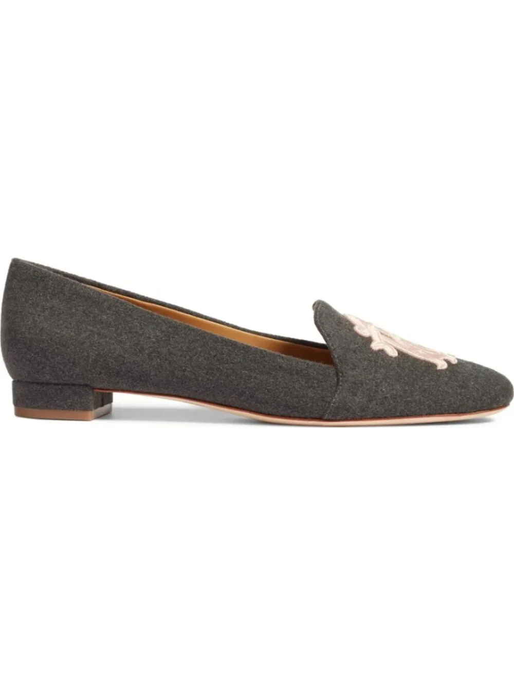 NEW Tory Burch Antonia Monogram Loafer Flats - Grey + Pink, size 8.5 - $298